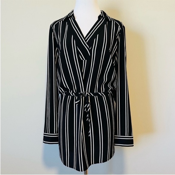 JOSEPH RIBKOFF Striped Tunic Longline Blouse Shirt Size 10 - Picture 3 of 6
